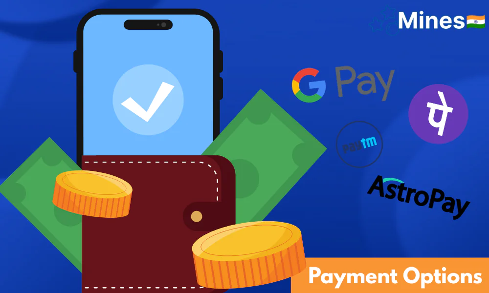 Payment methods in the Mines Casino app